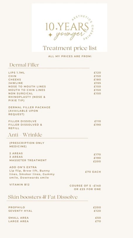 Menu for a restaurant celebrating its 10th anniversary, featuring various dishes and prices.